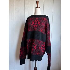 Vintage 90s Neil Martin Wool Sweater, XL Nordic Knit